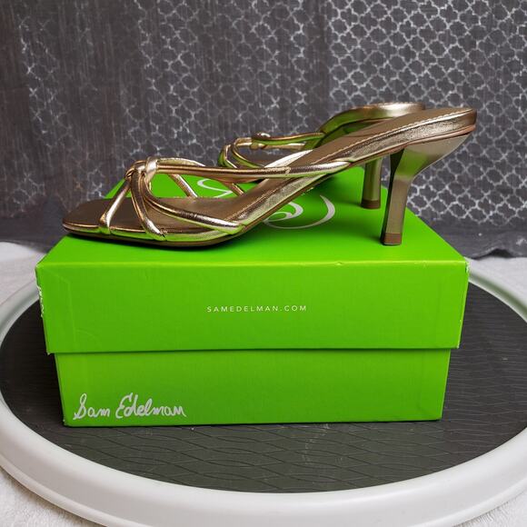 Sam Edelman Selma Knotted Slide Sandal Womens 8M Gold Chic Partycore - Picture 5 of 11